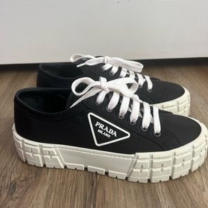 PRADA Double Wheel Nylon Gabardine Sneakers